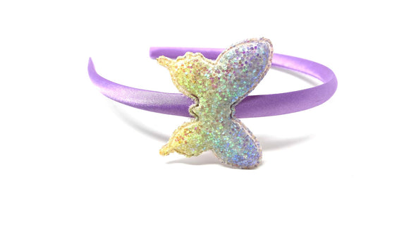 Lilac Pastel Glitter Butterfly Headband