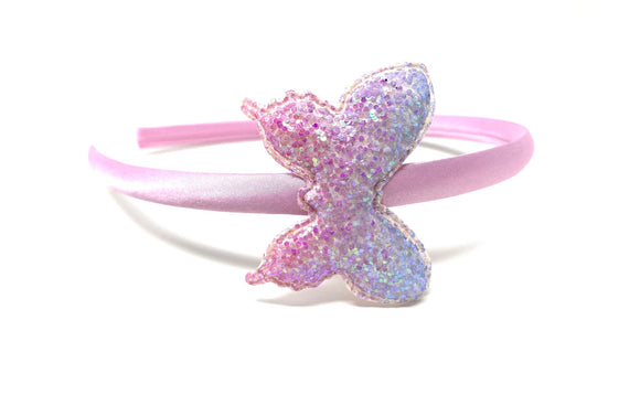 Glitter Butterfly Headband Pastel Pink