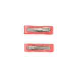 Coral Bow Hair Clip Set