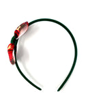 Green Tartan Reindeer Bow Headband