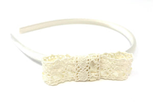 Ivory Vintage Lace Side Bow Headband