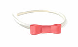 Ivory and Coral Side Bow Headband