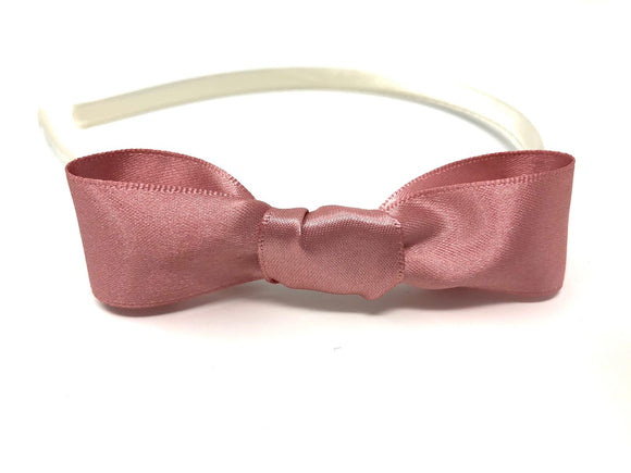 Ivory and Dusky Pink Bow Headband