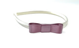 Ivory and Heather Purple Side Bow Headband