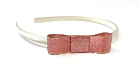 Ivory and Rose Gold Side Bow Headband