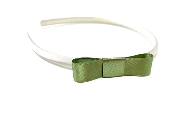Ivory and Sage Green Side Bow Headband