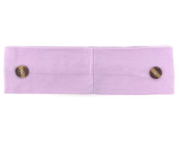 Lilac Elasticated Button Headband Ear Protector