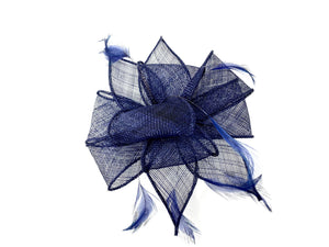 Navy Blue Feather Fascinator