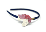 Navy Blue and Pink Unicorn Headband