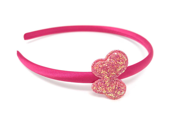 Hot Pink Glitter Butterfly Headband