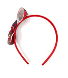 Red Tartan Reindeer Bow Headband