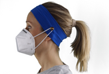Royal Blue Elasticated Button Headband Ear Protector