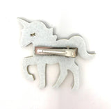 Silver Unicorn Hair Clip